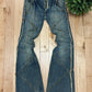 Tornado Mart Exposed Stitch Spiral Flared Denim