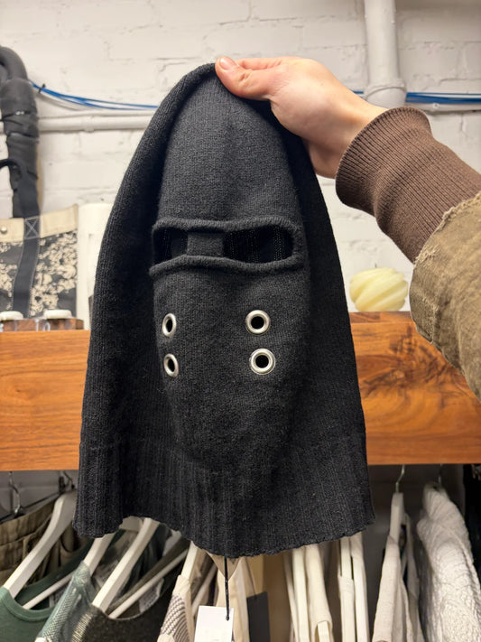 AW2023 Rick Owens ‘Luxor’ Black Cashmere Gimp Mask
