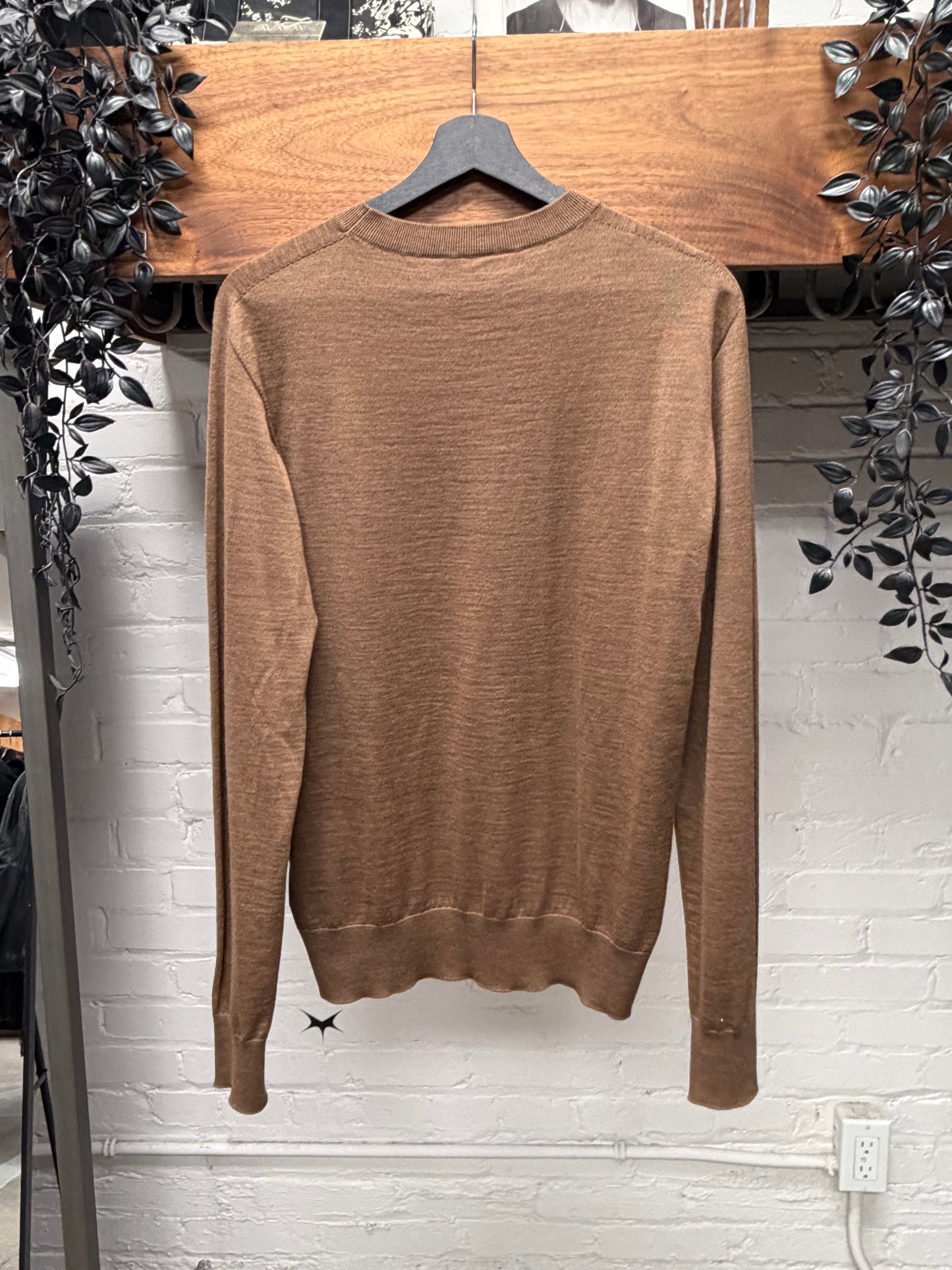 Dior Homme Embroidered ‘Bee Logo’ Brown Merino Wool Knit Sweater