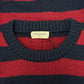 AW2015 Saint Laurent by Hedi Slimane Red/Navy Striped Knit Sweater