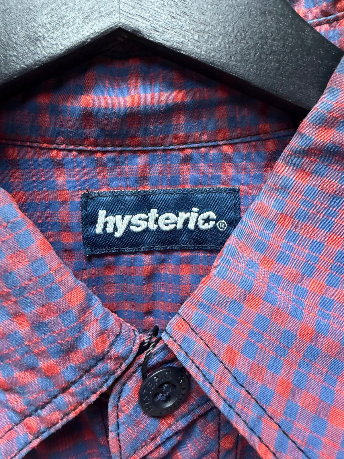 Hysteric Glamour Tartan Quarter Button Up Shirt with Small Branded Patch
