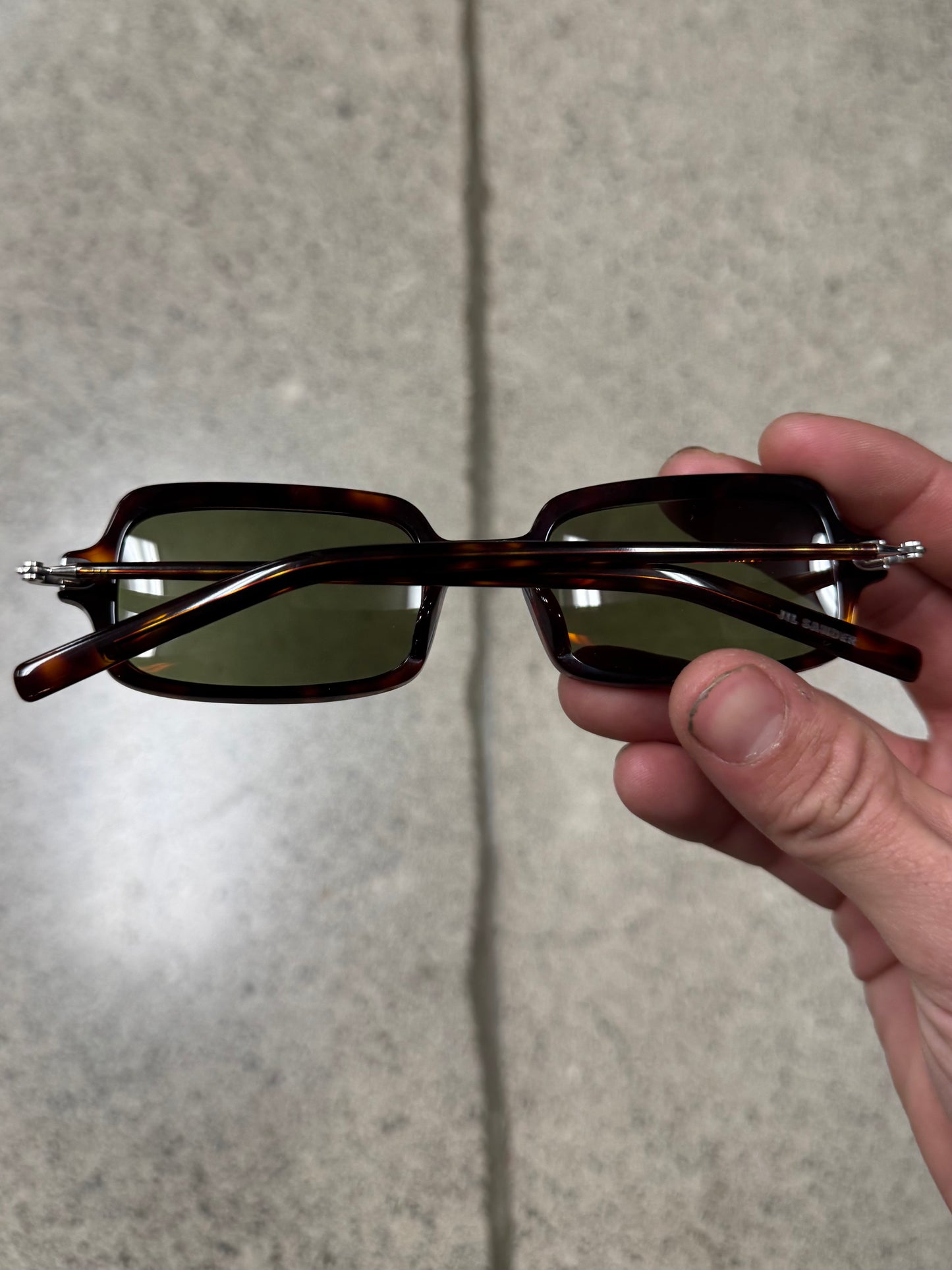 Jil Sander ‘Tortoiseshell’ Green Tinted Sunglasses