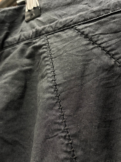 Carol Christian Poell ‘Scarstitch’ Black Cotton Drop Crotch Pants