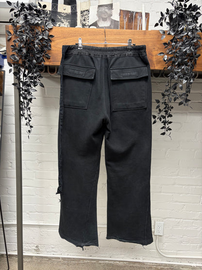 Rick Owens ‘Berlin’ Straight Cut Black Cotton Drawstring Sweatpants