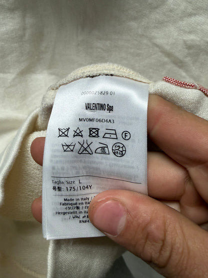 Valentino Beaded ‘Badge Logo’ Muslin Cotton Zip-Up Hoodie
