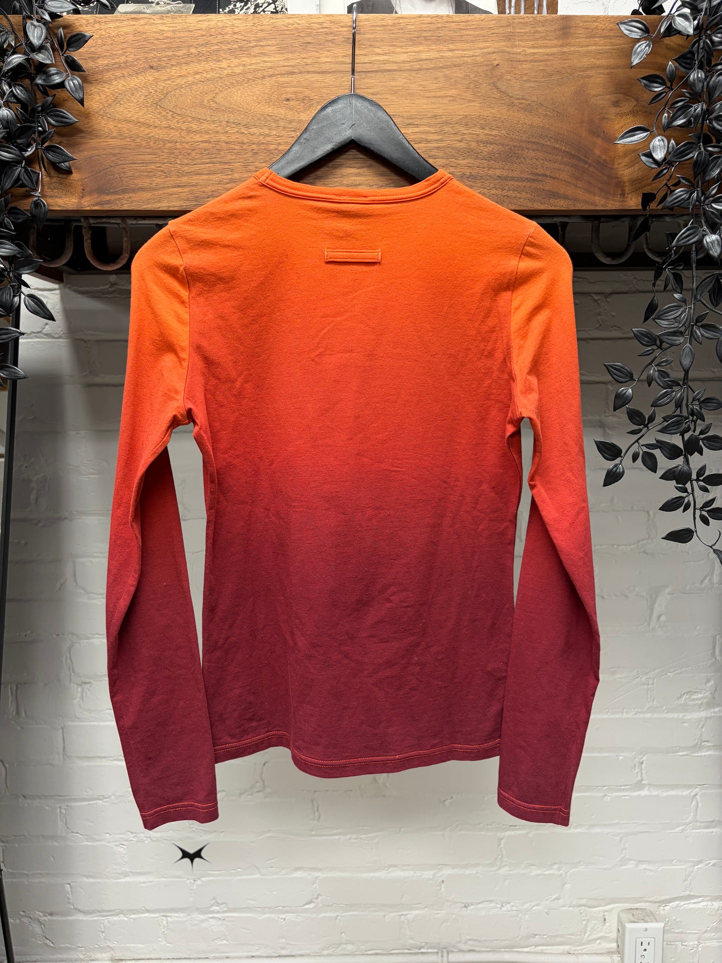 AW2001 Jean Paul Gaultier ‘Satan’ Gradient Orange Long Sleeve Shirt