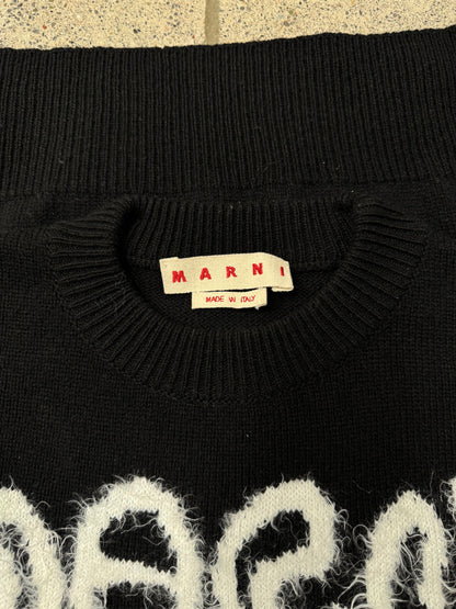 Marni Wool Appliqué Logo Knit Sweater