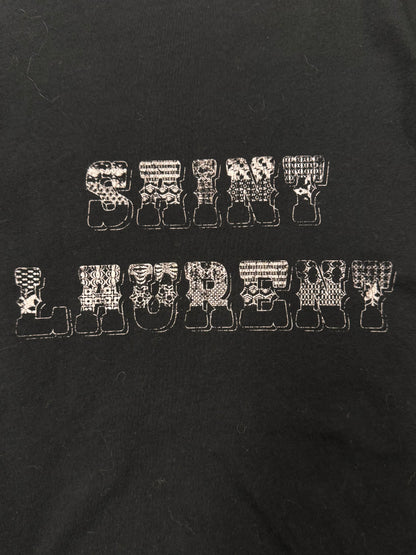 SS2018 Saint Laurent ‘Western’ Black Cropped Graphic T-Shirt