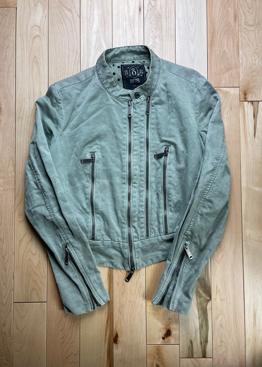 Diesel Triple Zip Seafoam Green Biker Jacket