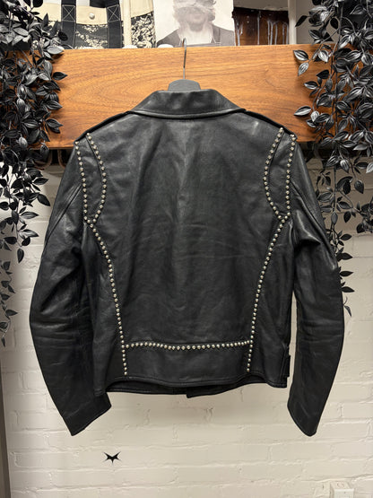 SS2014 Saint Laurent by Hedi Slimane ‘L17’ Rivet Studded Black Leather Biker Jacket