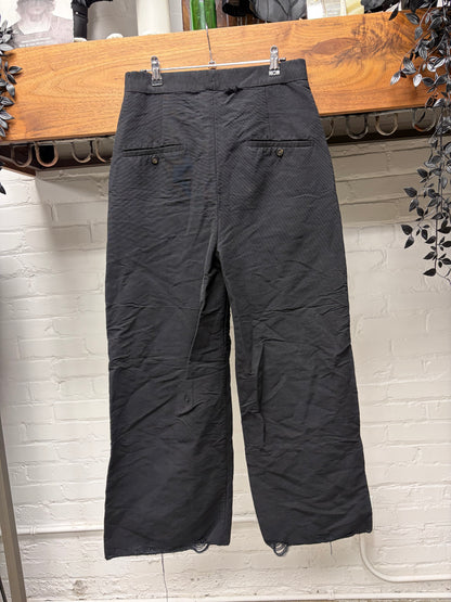SS2018 Rick Owens ‘Dirt’ Distressed Black Wide Leg ‘Security’ Trousers