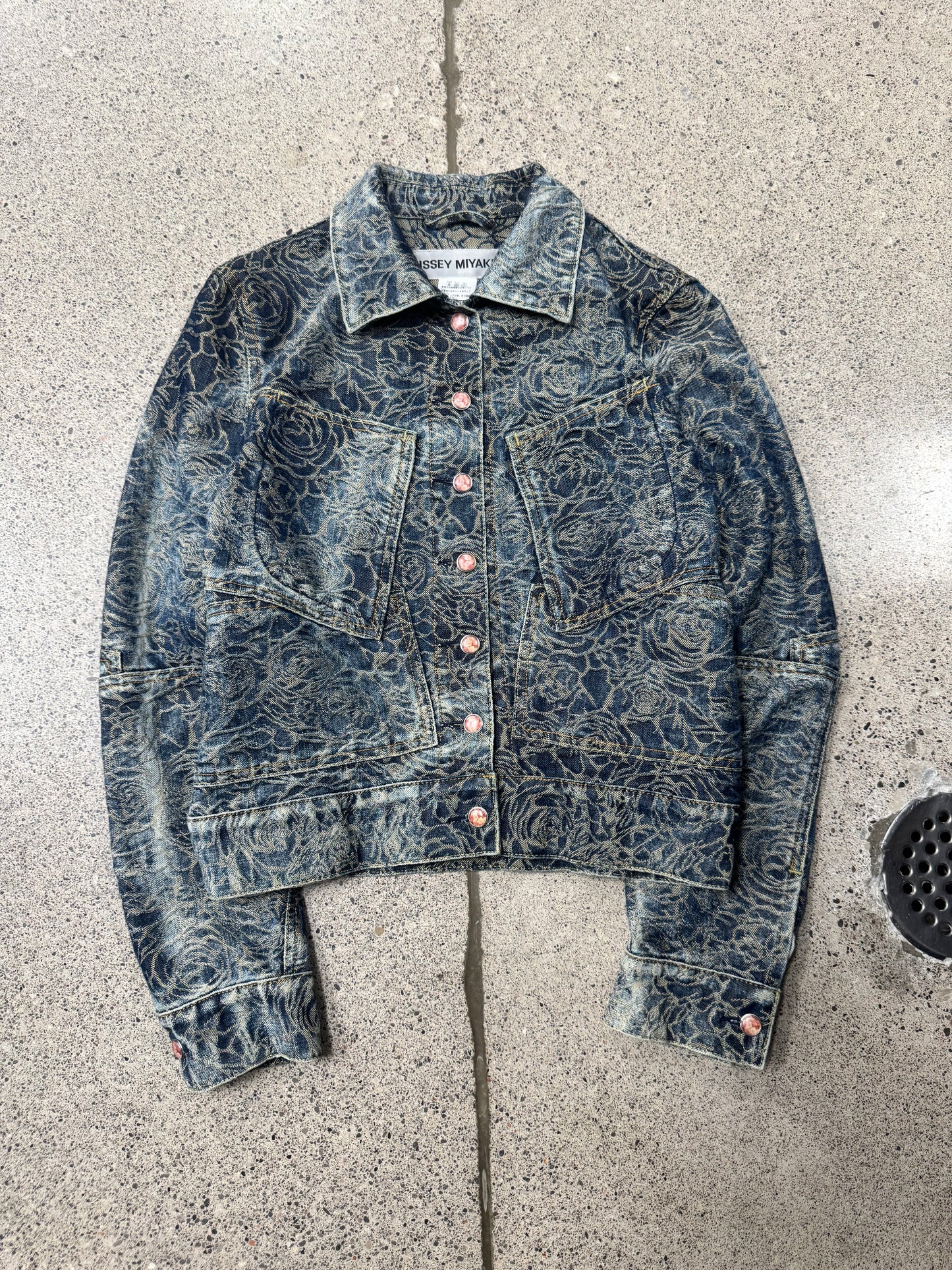 SS2007 Issey Miyake ‘Rose’ Jacquard Embroidered Denim Jacket