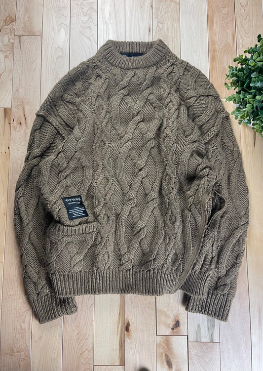 Undercover x GU Brown Cable Knit Sweater