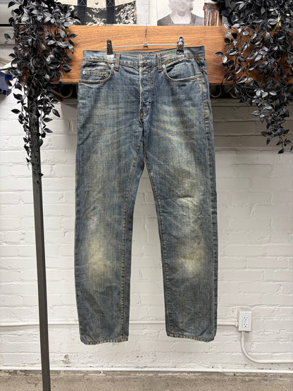 Dior Homme Dirt Washed Blue Slim/Straight Leg Denim