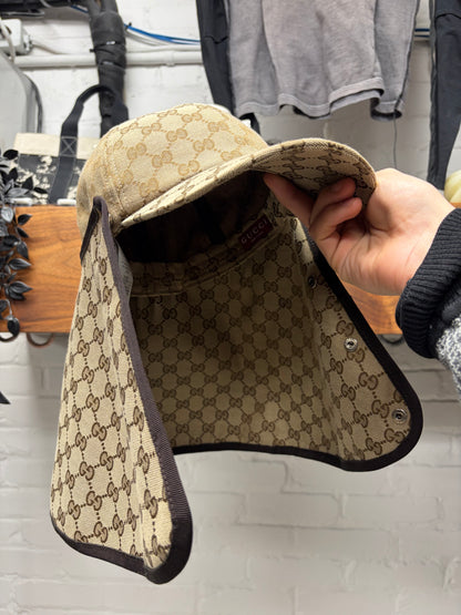 Gucci Canvas Monogram Hat with Detachable Mask/Side Flaps