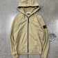 Stone Island ‘Sand’ Brown Badge Logo Zip Up Hoodie