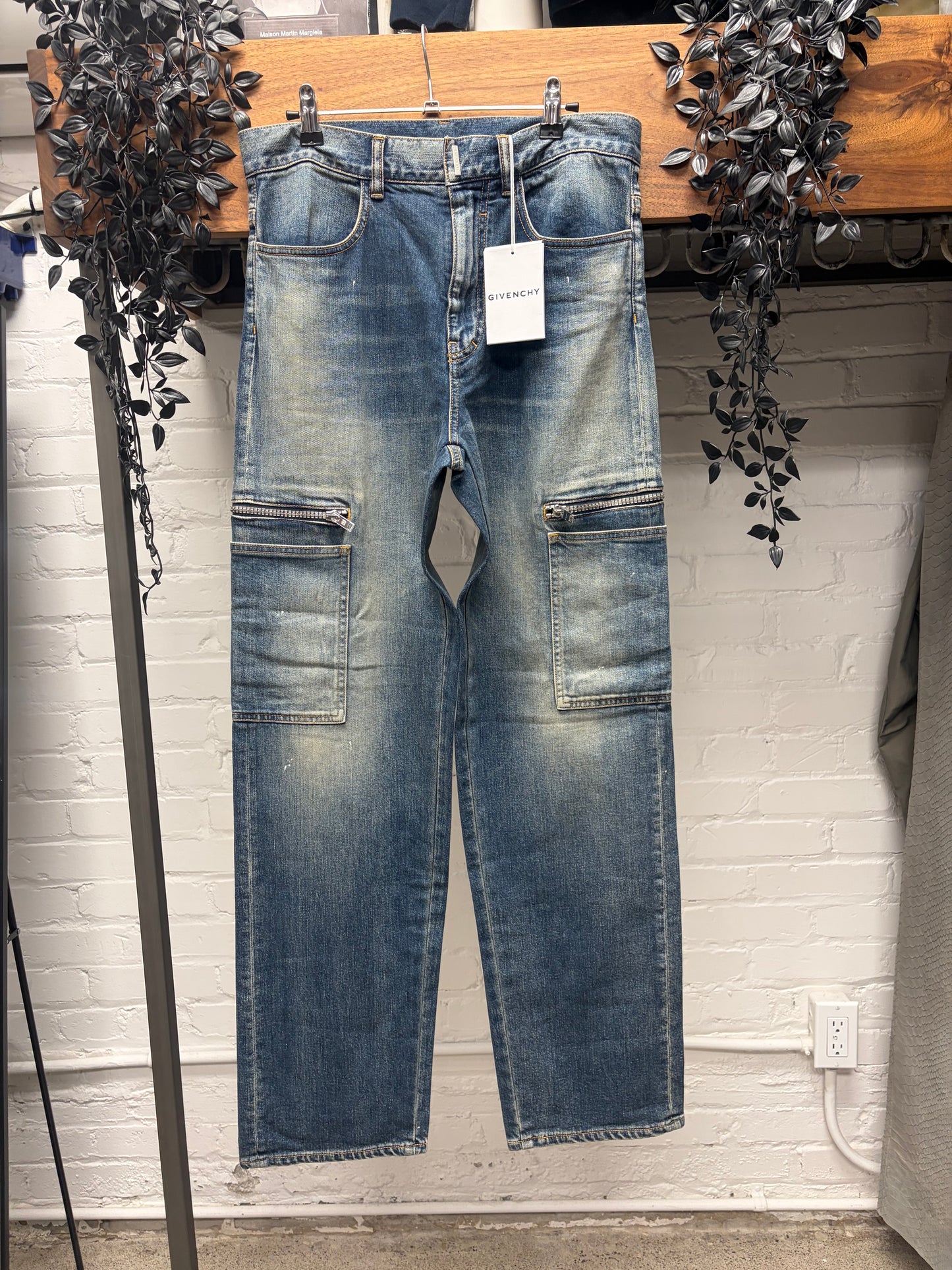 Givenchy Straight Leg Blue Cargo Denim