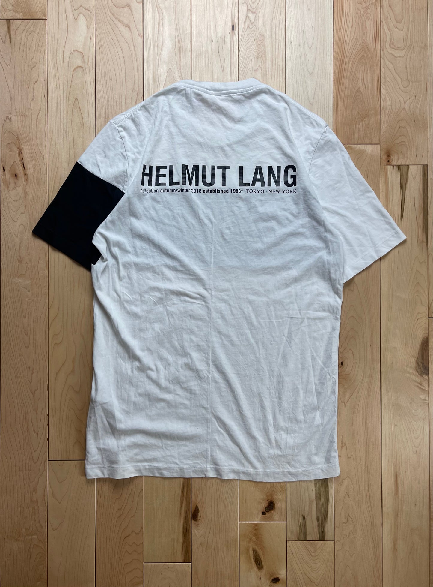 AW2018 Helmut Lang Back Hit Logo Black/White T-Shirt