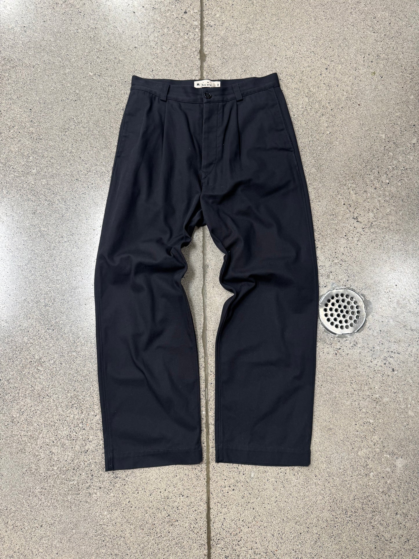 SS2020 Marni Black Straight Leg Cotton Trousers