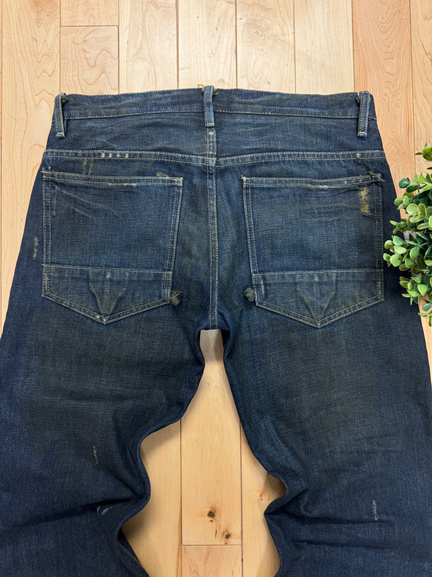 2000s Rick Owens ‘Slab’ Oil Spill Bootcut Denim