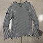 Balmain ‘Thrash Distressed’ Black/White Striped ‘Raw Hem’ Long Sleeve
