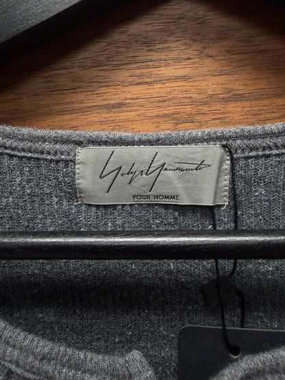 Yohji Yamamoto Pour Homme Thermal ‘Henley’ Assorted Button Long Sleeve Shirt