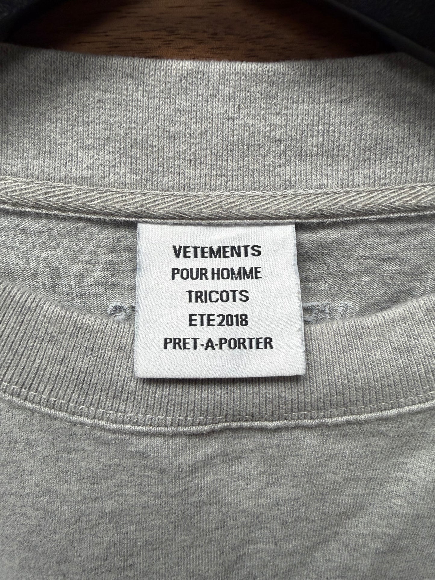 SS2018 Vetements ‘Baseball Logo’ Embroidered Red/Grey Sweatshirt