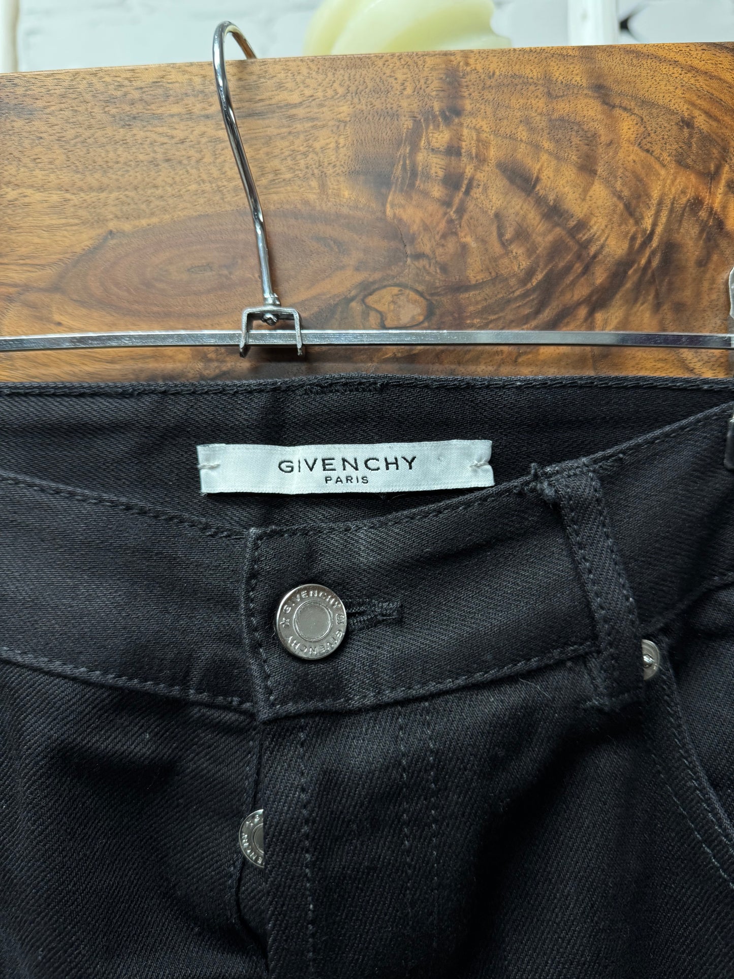 Givenchy Leather Pocket Black Skinny Jeans