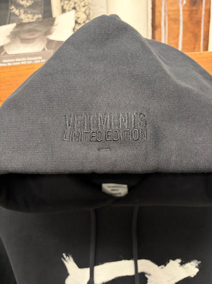 Vetements ‘Anarchy’ Gothic Sleeve Logo Black Pullover Hoodie