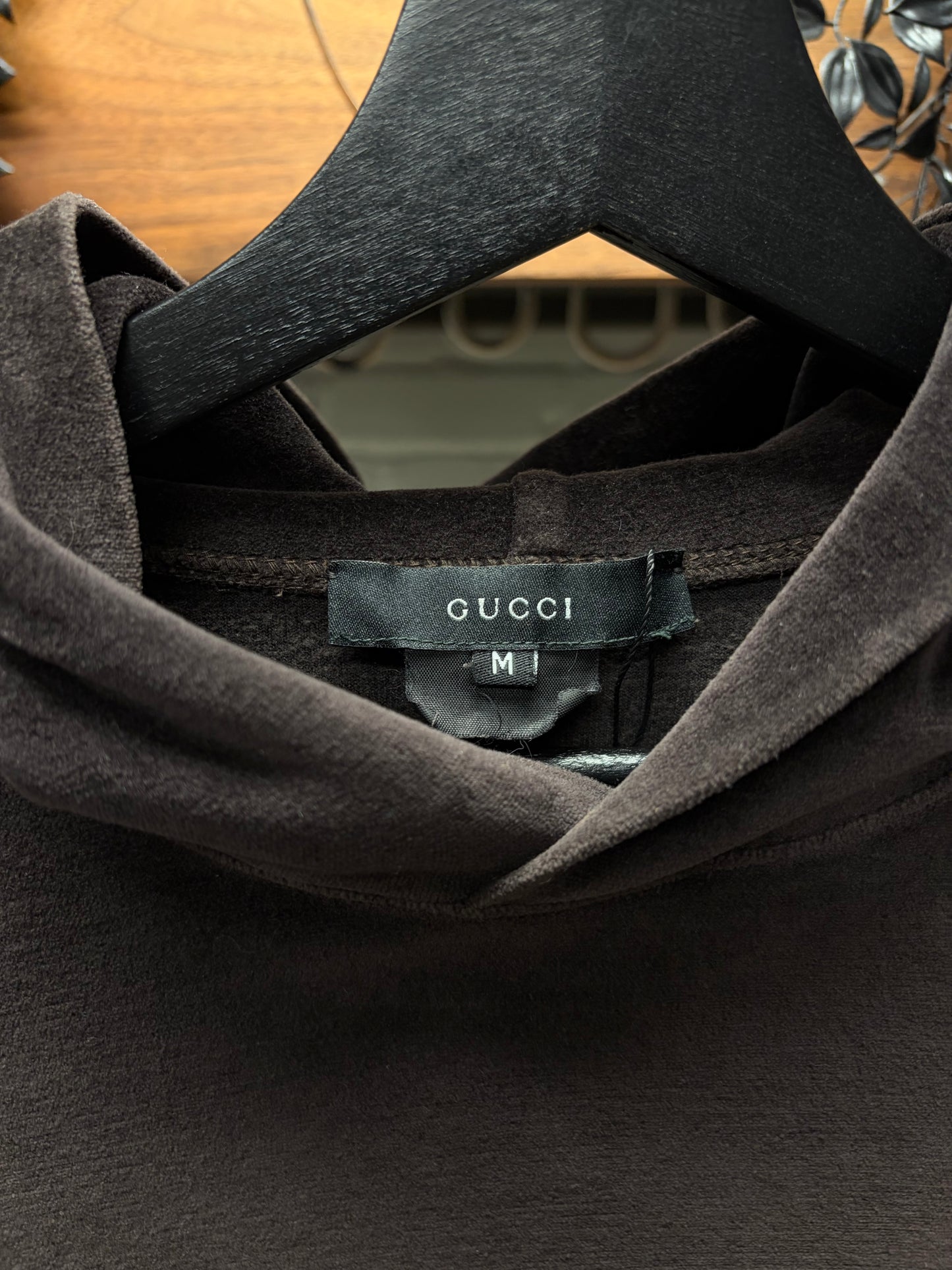 Gucci by Tom Ford Brown Velour Pullover Hoodie