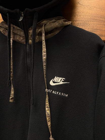 1017 Alyx 9SM Black/Woodland Camouflage Tech Fleece Zip-Up Hoodie