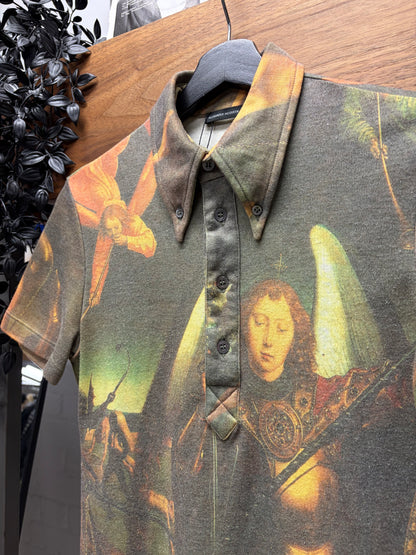 AW1997 Alexander McQueen 'It's a Jungle out There' Full Portrait Print ‘Last Judgement’ Polo