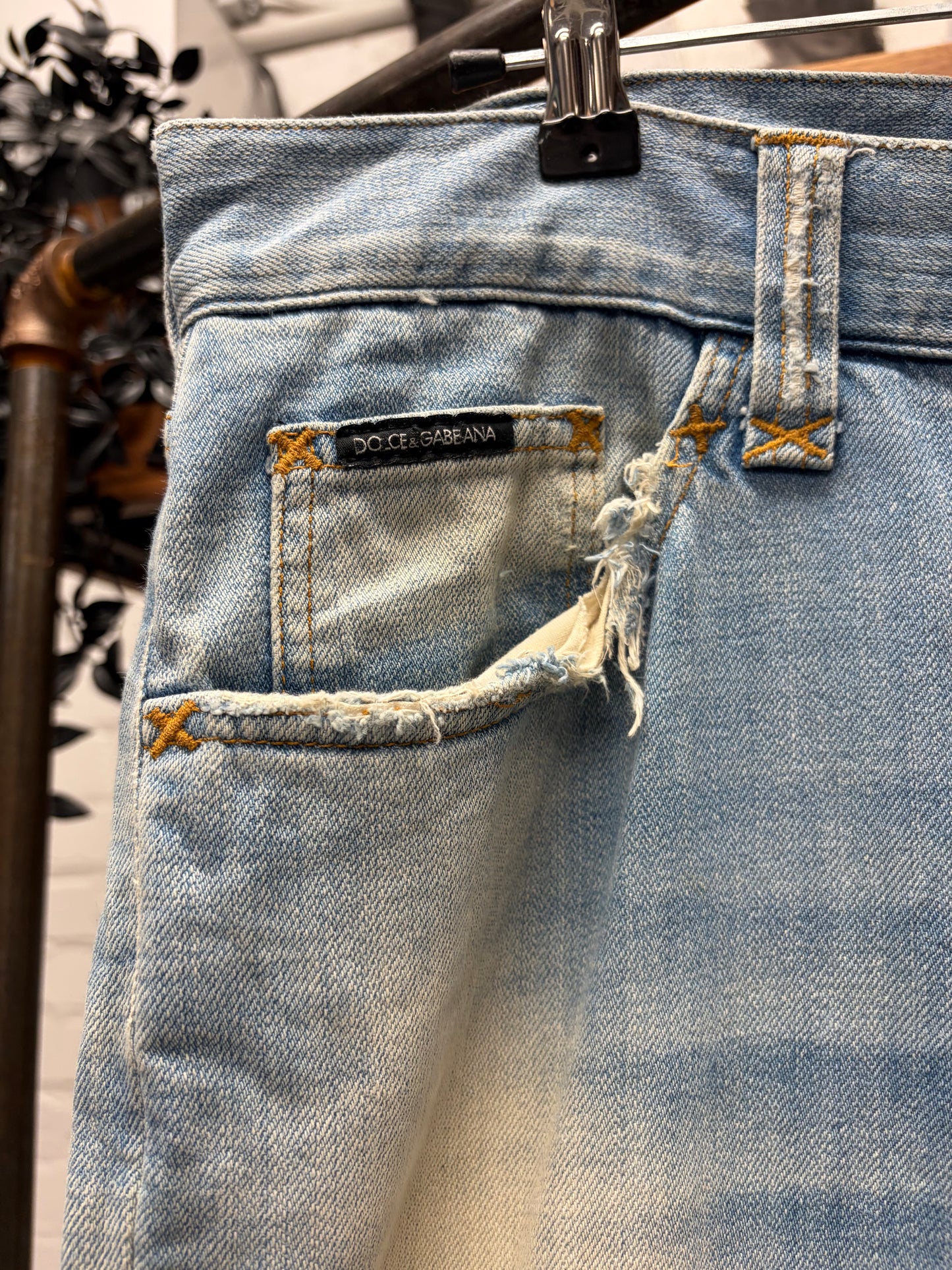 Dolce & Gabbana Bleach Washed Blue Bootcut Denim
