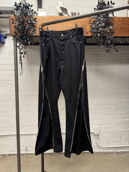 SS2022 Rick Owens ‘Fogachine’ Banana ‘Bolan’ Zip Flared Leg Pants
