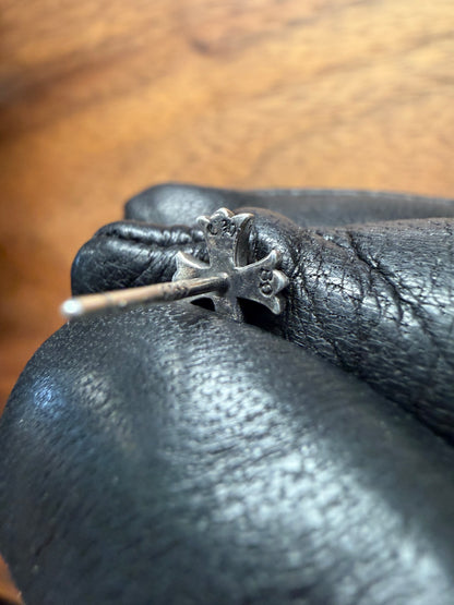 Chrome Hearts 925 Silver Classic Cross Earrings