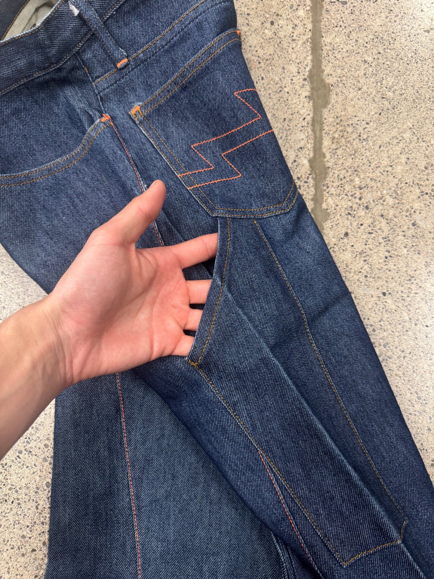 W.&.L.T. By Walter Van Beirendonck ‘Bolt’ Embroidered Denim