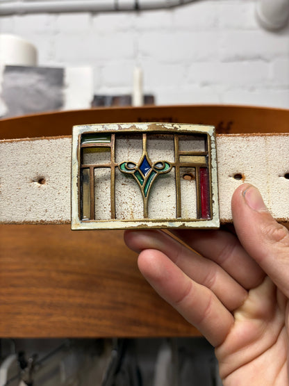 Kapital ‘Stained Glass’ Hand Painted Leather Belt