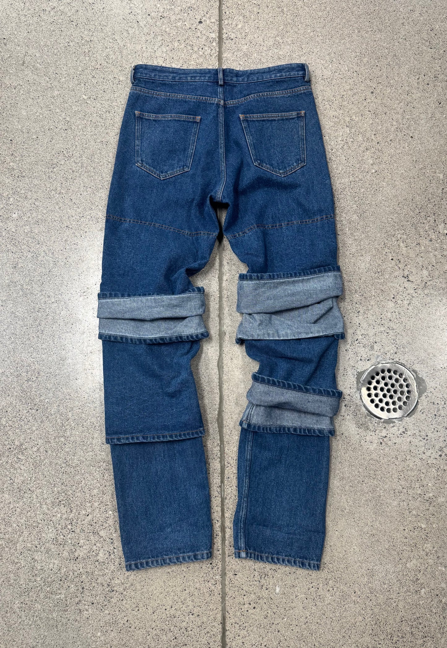 Y-Project Multi-Cuffed Blue Jeans