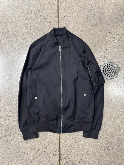 SS2014 Rick Owens Black Cotton MA-1 Bomber Jacket