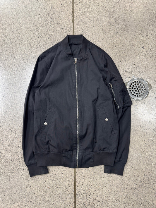 SS2014 Rick Owens Black Cotton MA-1 Bomber Jacket