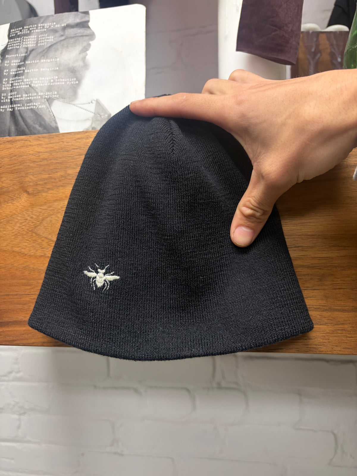 AW2004 Dior Homme by Hedi Slimane ‘Victim of the Crime’ Black/White Bee Logo Skull Cap