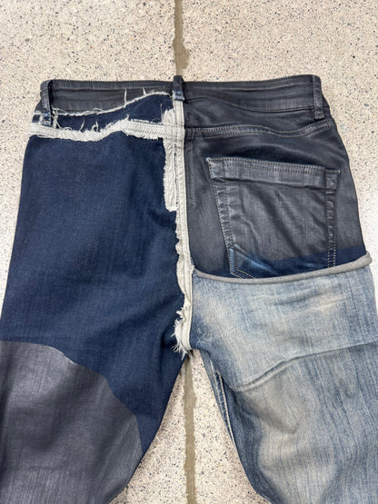 SAMPLE Rick Owens DRKSHDW Black/Blue Waxed ‘Tyrone’ Denim