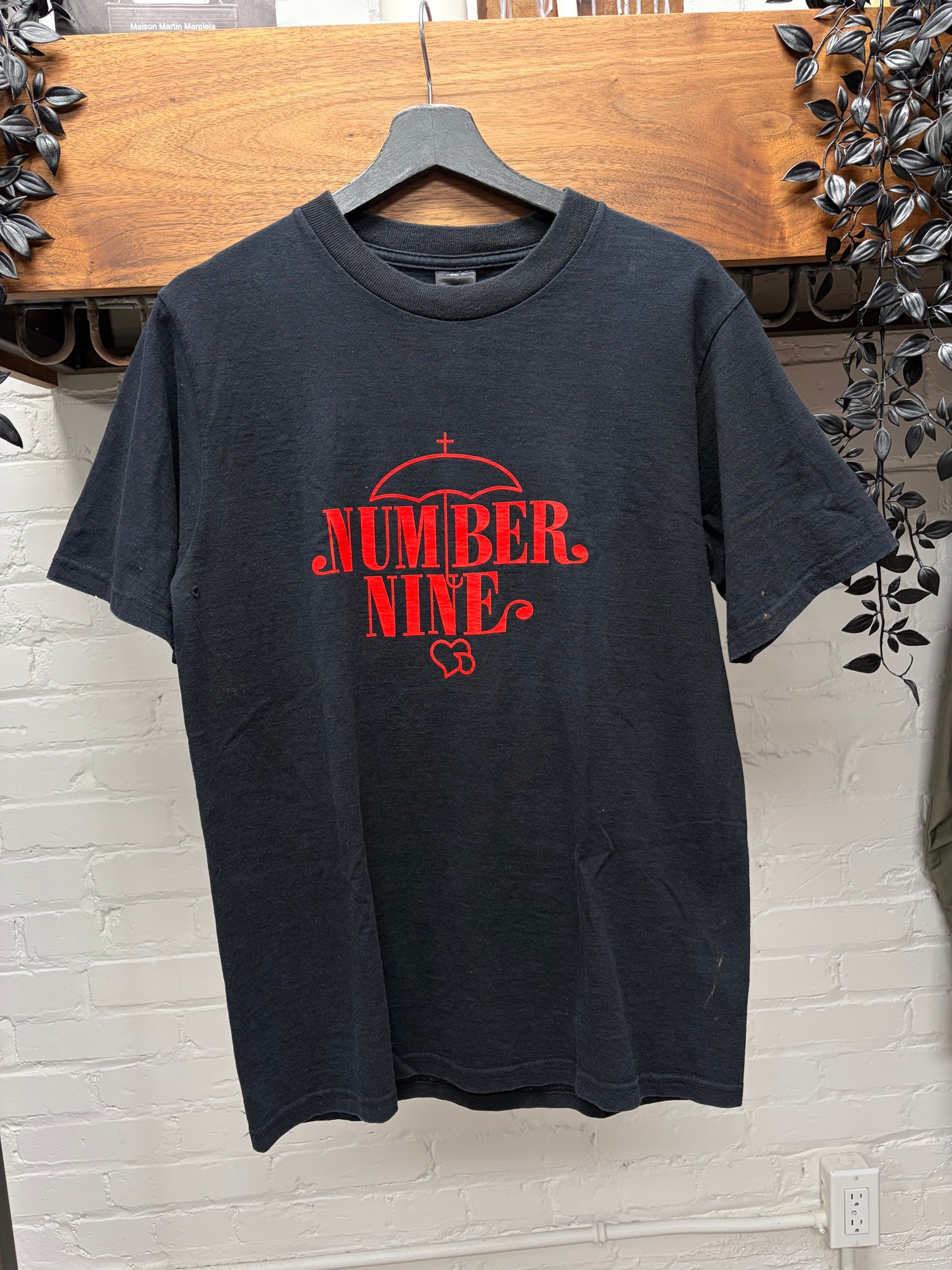 Number (N)ine ‘Umbrella Cross’ Black/Red Graphic T-Shirt