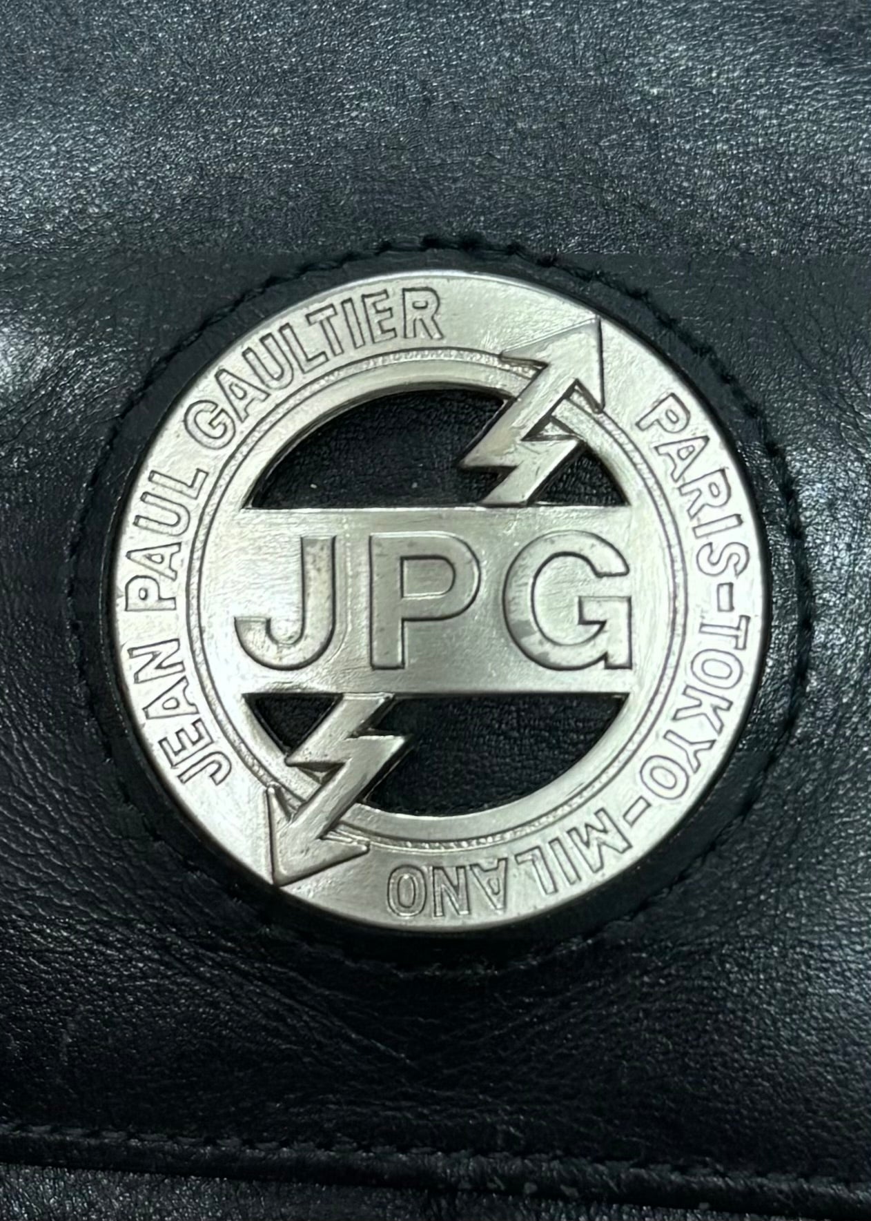 Jean Paul Gaultier Black Leather Coin Pouch