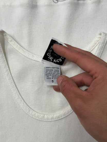 Vintage Chrome Hearts ‘T-Bar’ Cross Logo Ribbed Tank Top