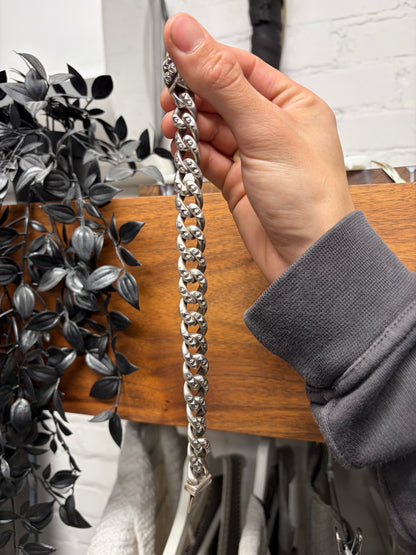 Chrome Hearts ‘Pyramid Link’ 925 Silver Cuban Link Bracelet