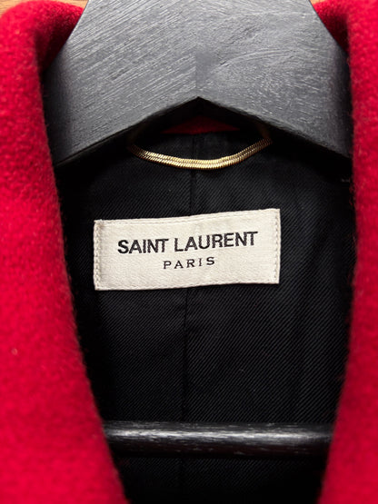AW2014 Saint Laurent by Hedi Slimane ‘Leopard’ Pony Hair/Red Wool Teddy Jacket