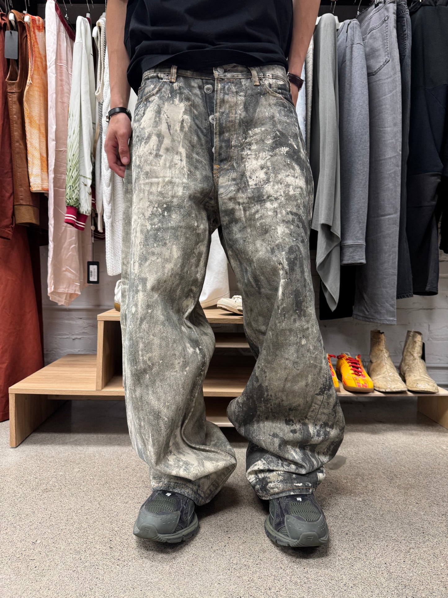 Acne Studios ‘Trompe L’œil’ Cold Grey Wide Leg Painter Denim