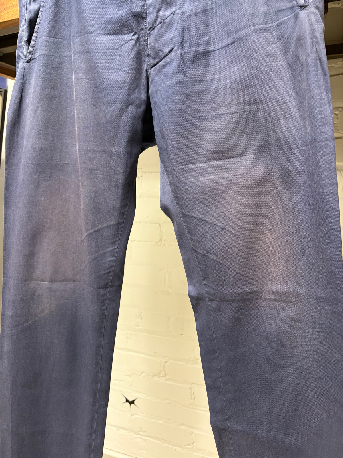 Maison Margiela Sun-Faded Workwear Blue Straight Leg Pants