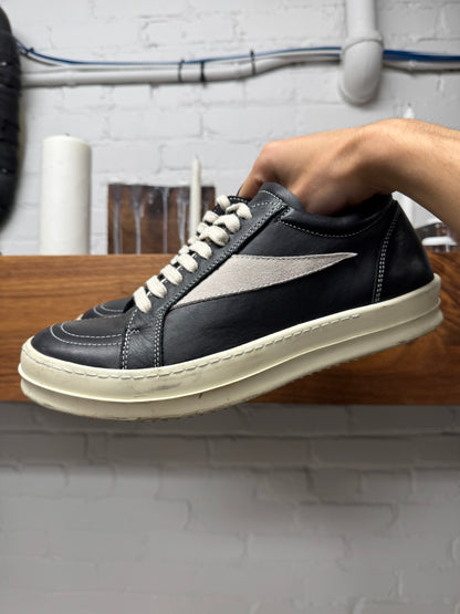 Rick Owens ‘Mainline’ Black Leather ‘Vans’ Low Top Sneakers